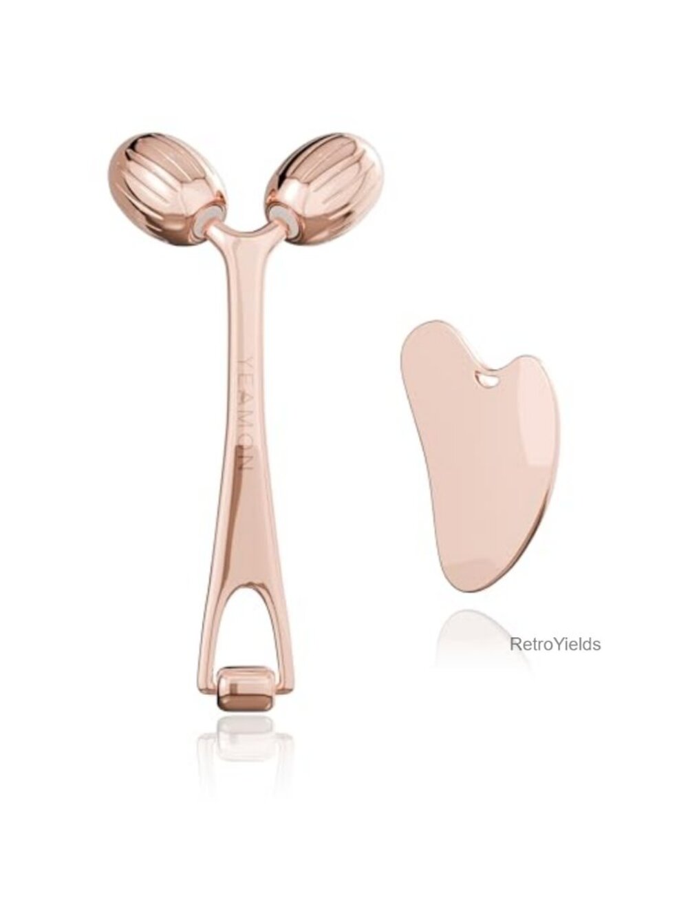 Stainless Steel Gua Sha Facial Roller Set Face Massage Tool for Skincare